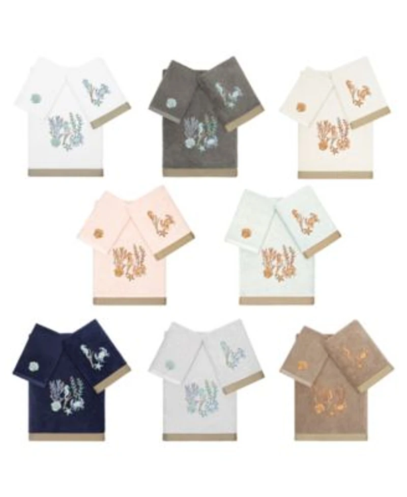 Linum Home Turkish Cotton Aaron Embellished Bath Towel Sets