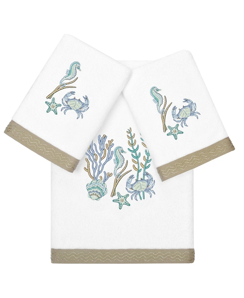 Linum Home Turkish Cotton Aaron Embellished -Pc. Bath Towel Set