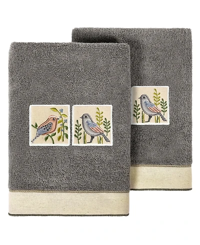 Linum Home Turkish Cotton Belinda Embellished 2-Pc. Hand Towel Set