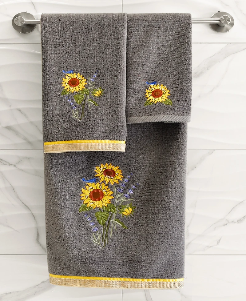 Linum Home Turkish Cotton Girasol Embellished 2-Pc. Hand Towel Set