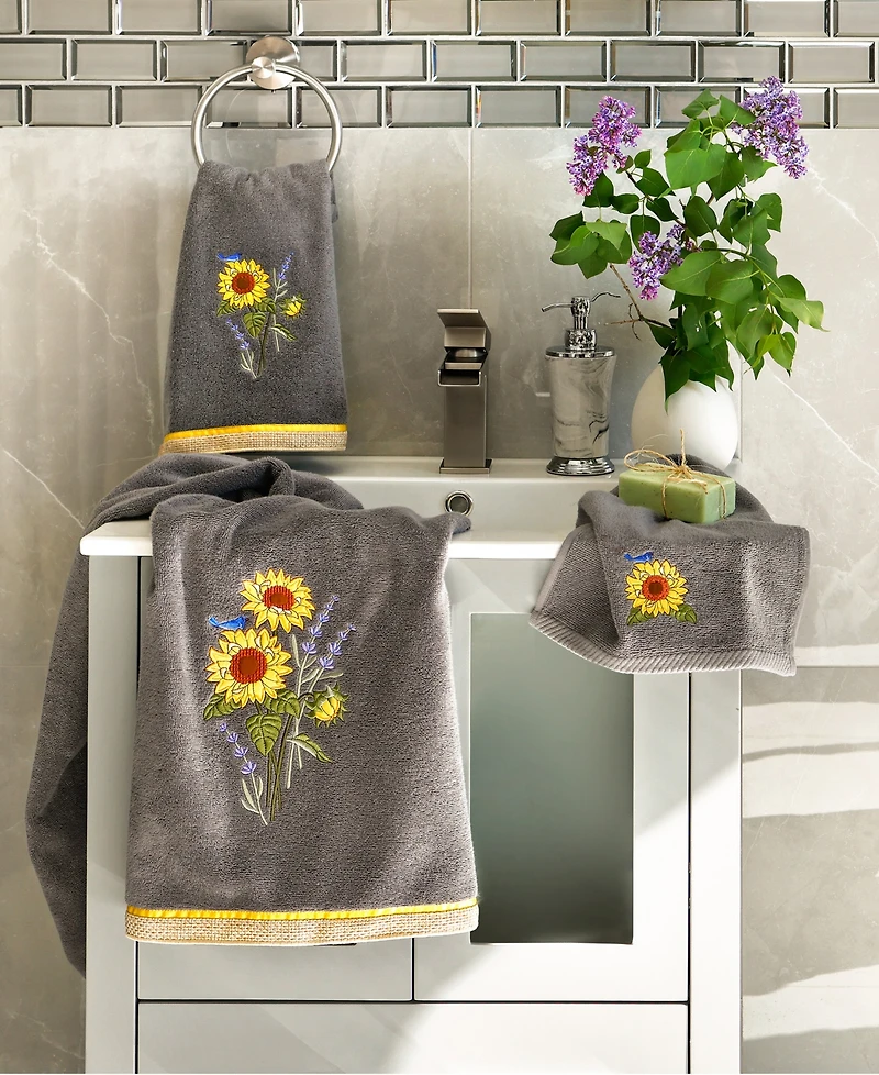 Linum Home Turkish Cotton Girasol Embellished 2-Pc. Hand Towel Set