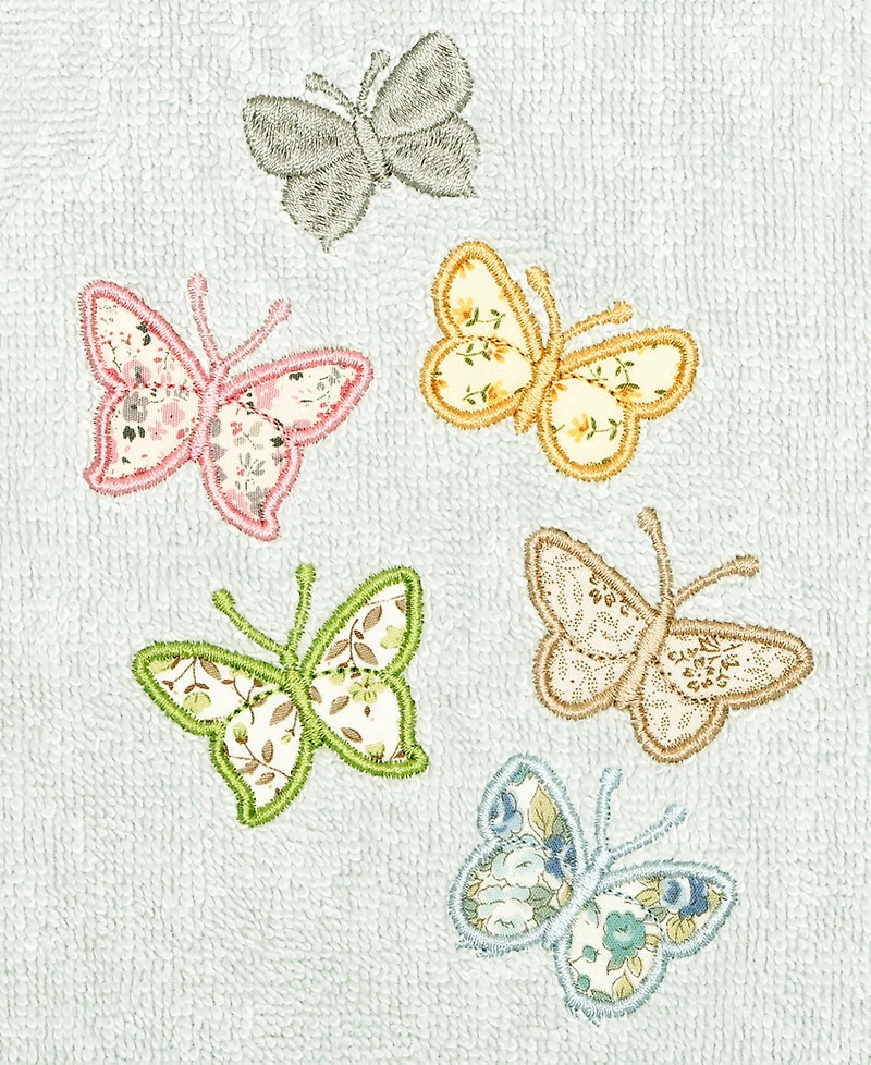 Linum Home Turkish Cotton Mariposa Embellished 2-Pc. Hand Towel Set