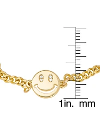 Macy's Gold Plated Cubic Zirconia Smiley Face Bracelet