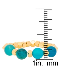 Macy's Gold Plated Simulated Turquoise Stretch Ring