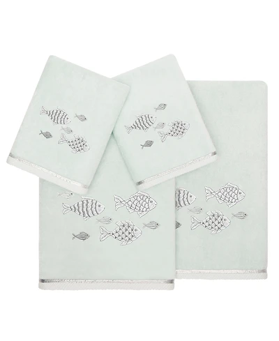 Linum Home Turkish Cotton Figi Embellished 4-Pc. Bath Towel Set