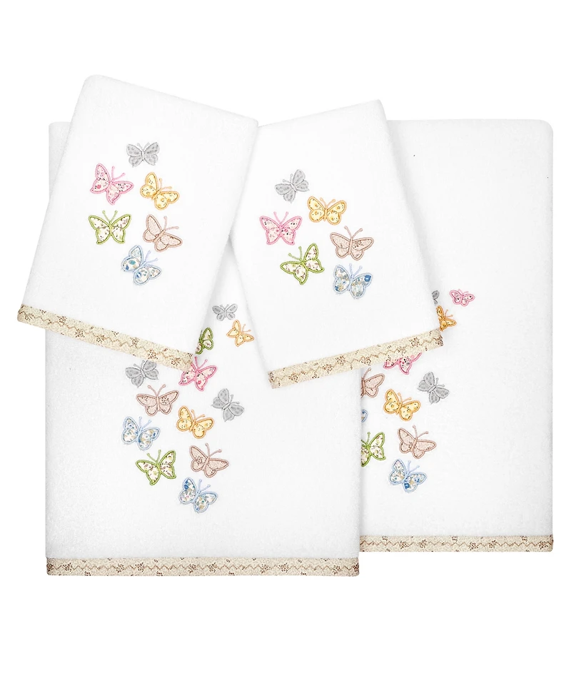 Linum Home Turkish Cotton Mariposa Embellished -Pc. Bath Towel Set