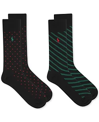 Polo Ralph Lauren Men's Dot & Stripe Slack Socks, 2-Pack