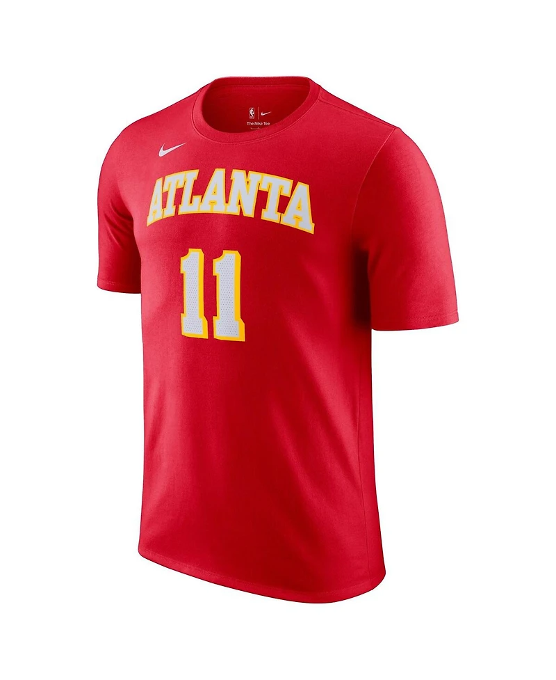 Men's Nike Trae Young Red Atlanta Hawks Icon 2022/23 Name and Number T-shirt