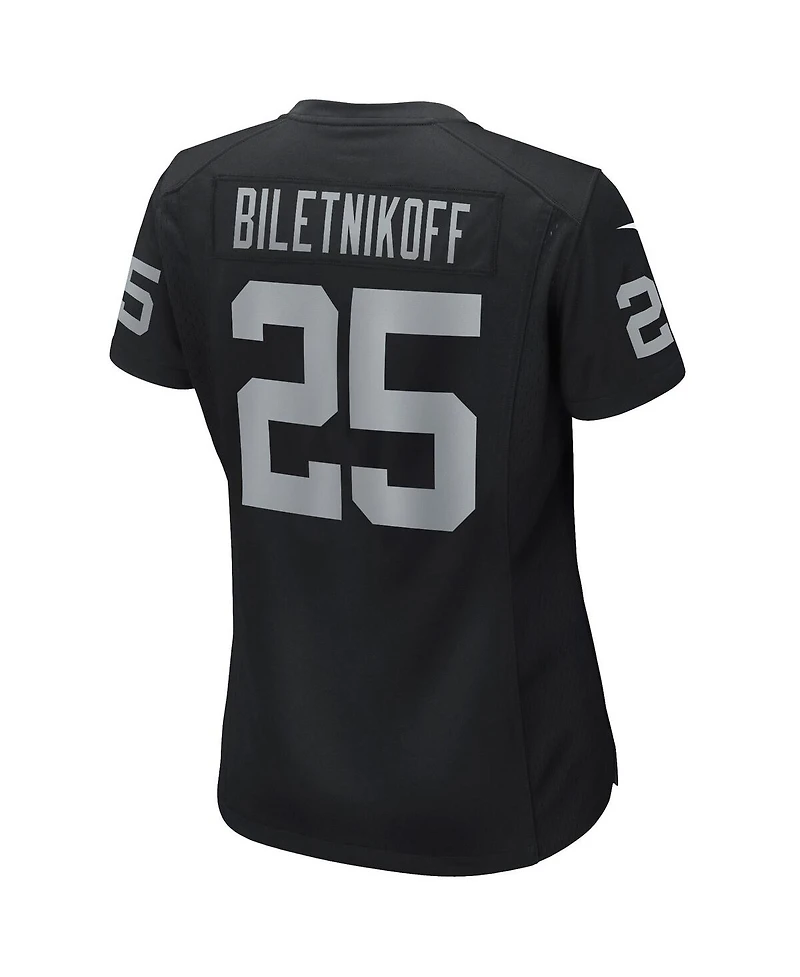 Women's Nike Fred Biletnikoff Black Las Vegas Raiders Game Retired Player Jersey