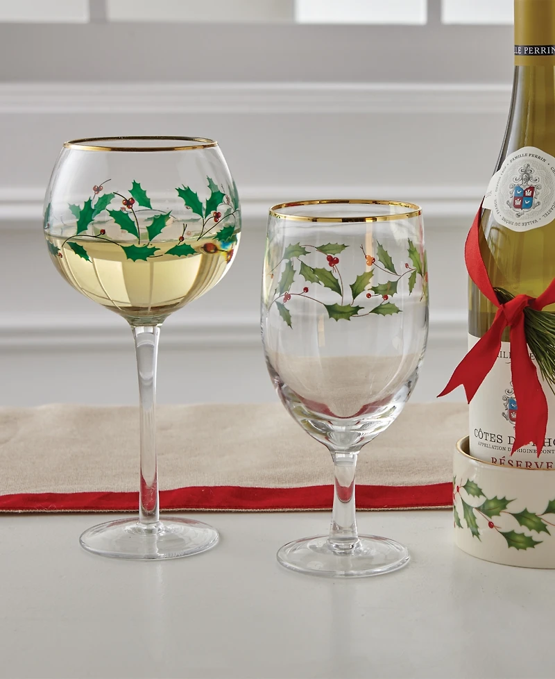 Lenox Holiday Wine Glasses, Set of 4