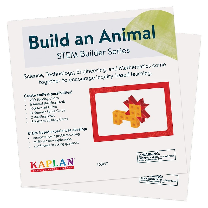 Kaplan Early Learning Stem Builder Series Build an Animal