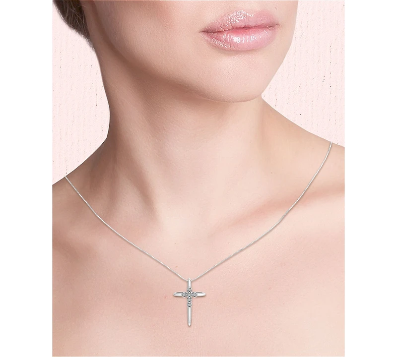 Sirena Diamond Cross 18" Pendant Necklace (1/8 ct. t.w.) 14k White or Yellow Gold