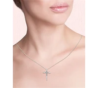 Sirena Diamond Cross 18" Pendant Necklace (1/8 ct. t.w.) 14k White or Yellow Gold