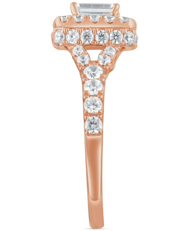 Diamond Halo Emerald Bridal Set (2. ct. t.w.) 14k White, Yellow or Rose Gold