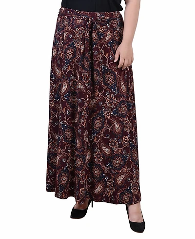 Ny Collection Plus Maxi with Sash Waist Tie Skirt