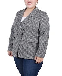 Ny Collection Plus Size Long Sleeve Double Breasted Blazer