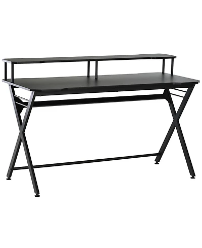 Homcom 55” Gaming Computer Desk Headset Hook Curved Front Adjustable Feet