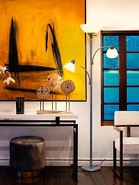 Sky Dome Double 72" Led Torchiere Floor Lamp with Adjustable Arms