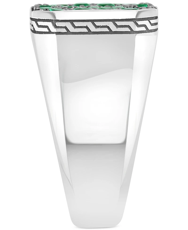 Effy Men's Emerald (3/4 ct. t.w.) Cluster Ring in Sterling Silver