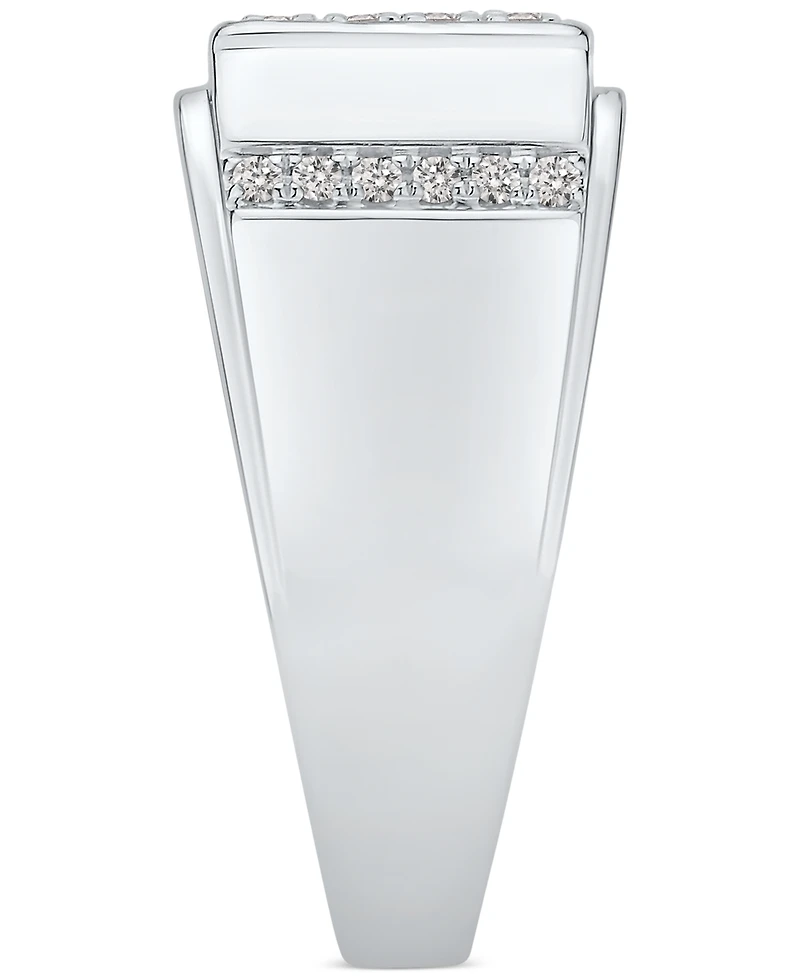 Men's Diamond Square Cluster Ring (5/8 ct. t.w.) in 10k White Gold