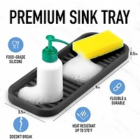 Silicone Sponge Holder for Kitchen Sink - Flexible Multipurpose Soap Tray Organizer