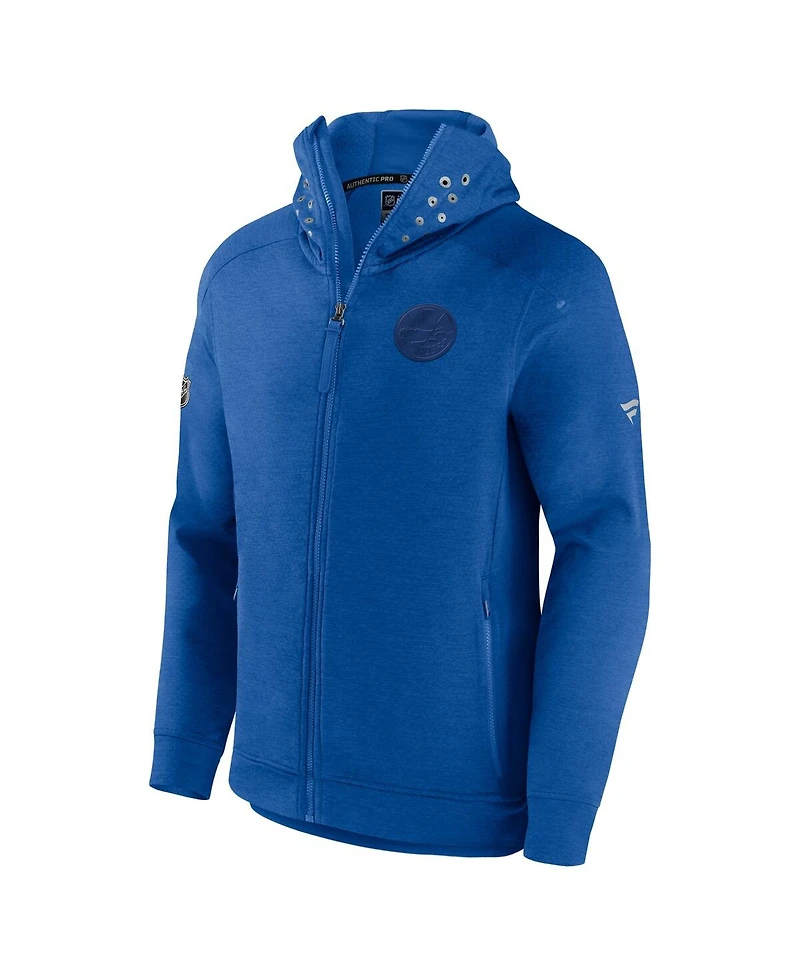 Men's Fanatics Heather Royal New York Islanders Authentic Pro Road Tech Full-Zip Hoodie Jacket