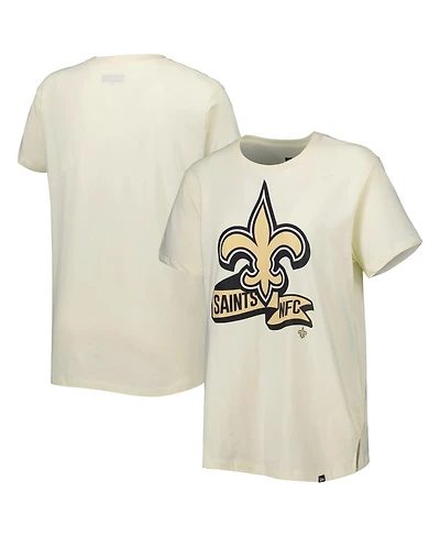 Women's New Era Cream New Orleans Saints Chrome Sideline T-shirt