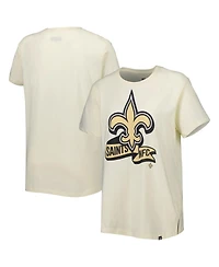 Women's New Era Cream New Orleans Saints Chrome Sideline T-shirt