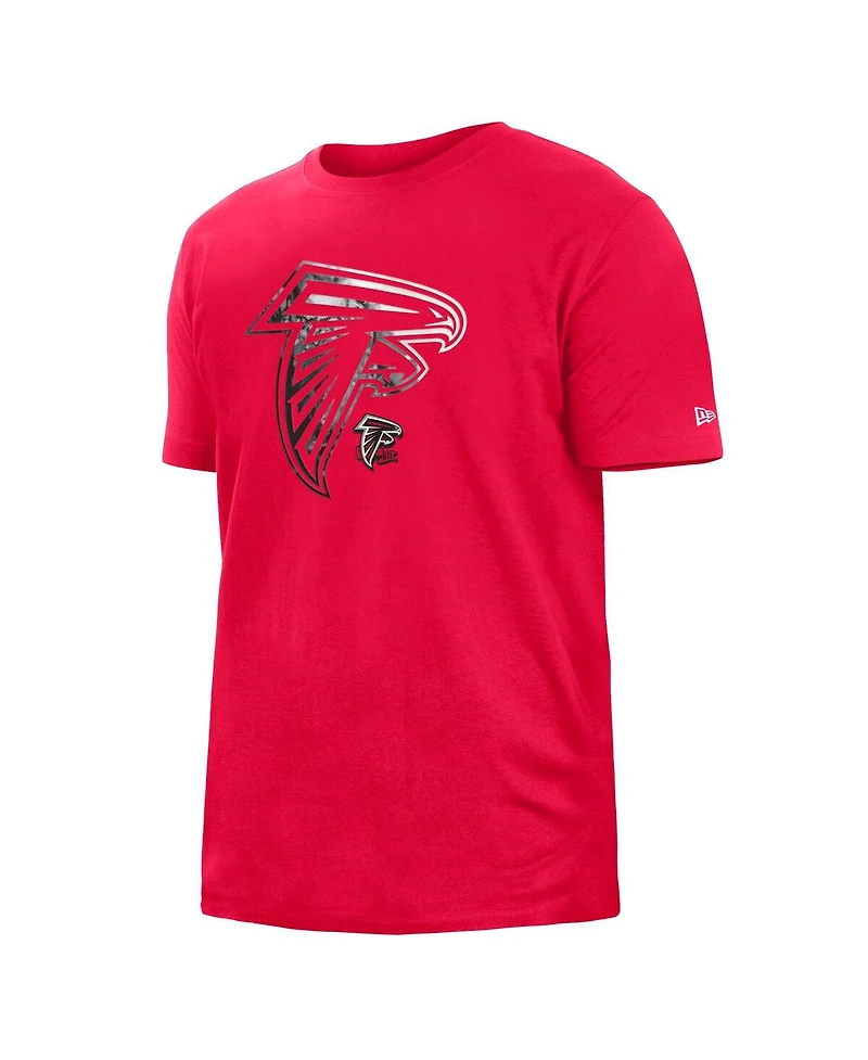 Men's New Era Red Atlanta Falcons 2022 Sideline Ink Dye T-shirt
