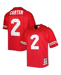 Men's Mitchell & Ness Cris Carter Scarlet Ohio State Buckeyes Authentic Jersey