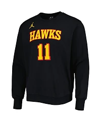 Men's Jordan Trae Young Black Atlanta Hawks Statement Name and Number Pullover Sweatshirt