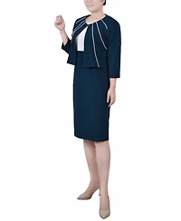 Ny Collection Women's 3/4 Sleeve Two Piece Dress Set