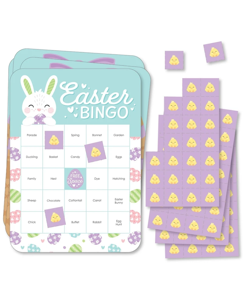 Spring Easter Bunny Bingo Cards and Markers Happy Easter Party Bingo Game 18 Ct