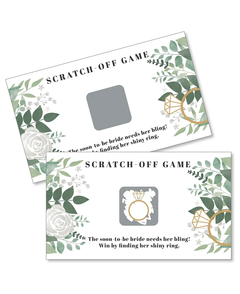 Boho Botanical Bride Bridal Shower & Wedding Party Game Scratch Off Cards 22 Ct