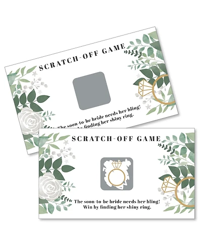 Boho Botanical Bride Bridal Shower & Wedding Party Game Scratch Off Cards 22 Ct