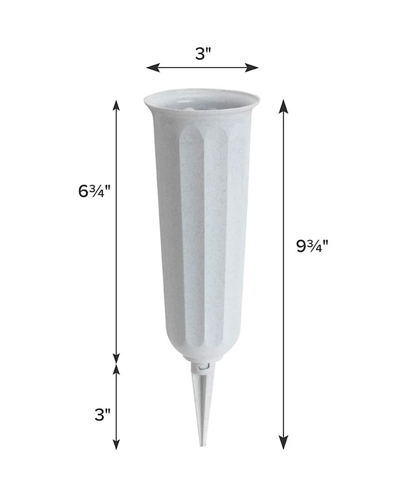 Novelty (05016) Plastic Round Bottom Cemetery Vase, Stone