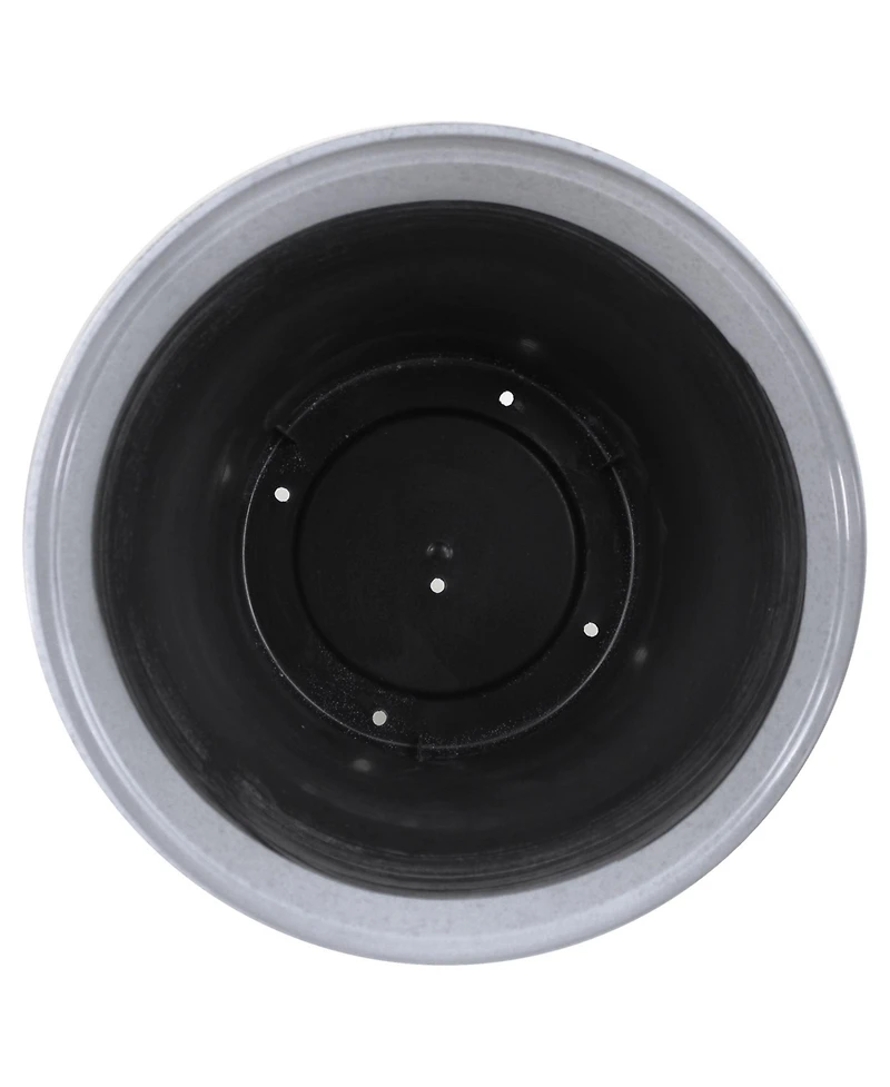 Garden Elements Logo Large Plastic Modern Planter Gray 14.75 Inches