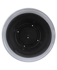 Garden Elements Logo Large Plastic Modern Planter Gray 14.75 Inches