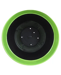 Garden Elements Glazed Brushed Happy Large Plastic Planter Bright 15 Inches