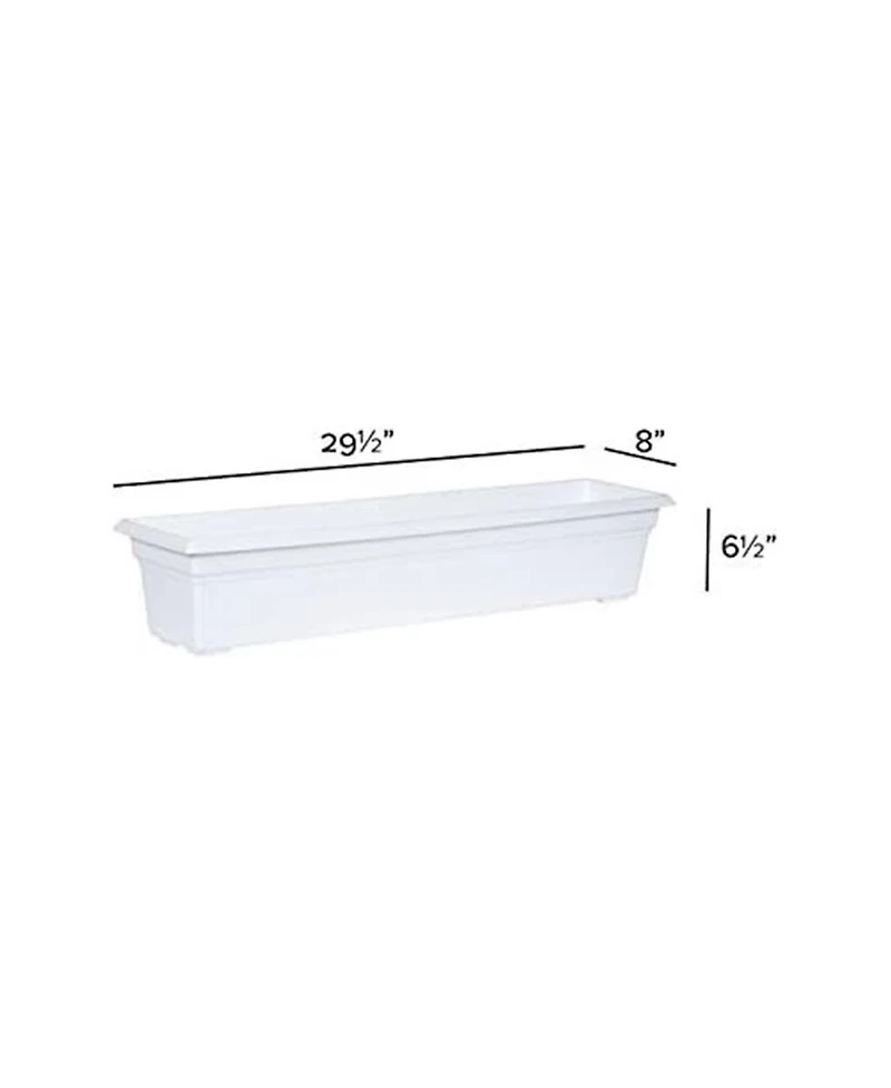 Novelty (#16302) Countryside Flower Box Planter, White - 30"