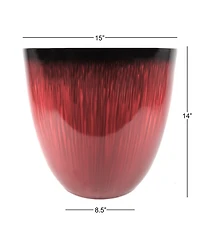 Gardener Select Large Egg Shaped Planter 15 Inch Red Flower
