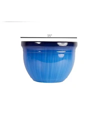 Gardeners Select MRR15-204 Madison Planter Blue Drip 15 Inch