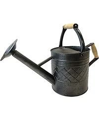 Gardener Select Metal Diamond Watering Can, Black, 0.92 Gallons