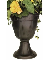 Dcn Plastic Tall Azura Urn Planter Black 20 inch height