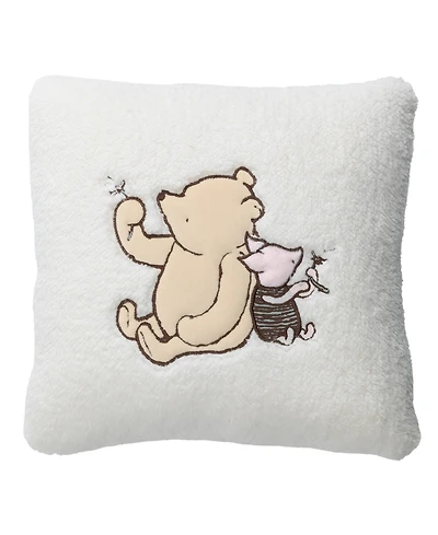 Lambs & Ivy Storytime Pooh Soft Faux Shearling Nursery Throw Pillow - Cream
