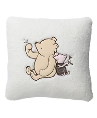 Lambs & Ivy Storytime Pooh Soft Faux Shearling Nursery Throw Pillow - Cream
