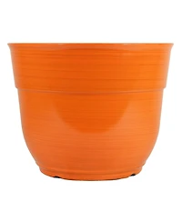 Garden Elements Glazed Brushed Happy Large Plastic Planter Bright 15 Inch