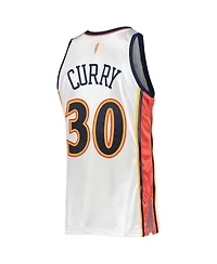 Men's Mitchell & Ness Stephen Curry White Golden State Warriors 2009-10 Hardwood Classics Authentic Player Jersey