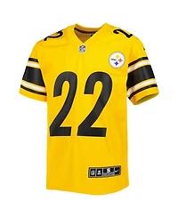 Big Boys Nike Najee Harris Gold Pittsburgh Steelers Inverted Game Jersey