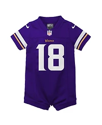 Newborn and Infant Boys Girls Nike Justin Jefferson Purple Minnesota Vikings Game Romper Jersey